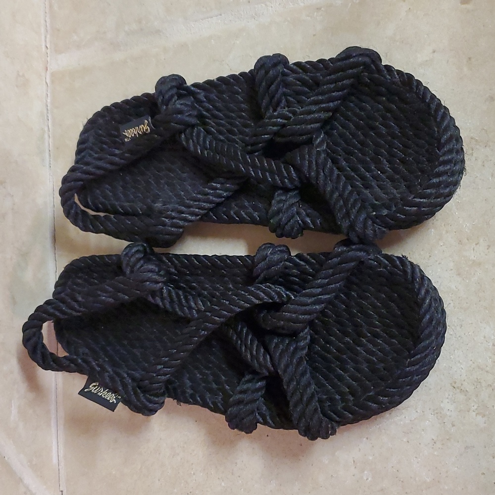Black Gurkees Rope Sandals